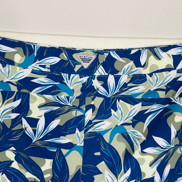 Columbia Women's Tidal II Short Blue Green Floral Leaf Print Stretch Size 2X - Picture 3 of 9